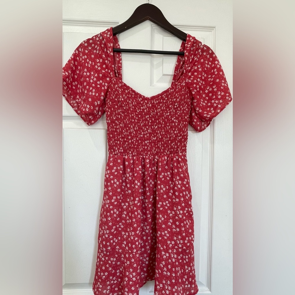 Abercrombie & Fitch Red Floral Mini Dress XS
